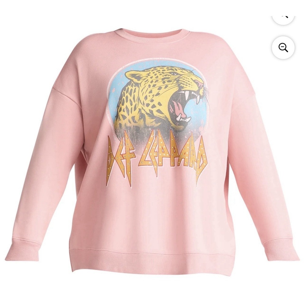 Def Leppard Graphic Sweatshirt – Pink‎ – Women's Plus 1X (16-18)